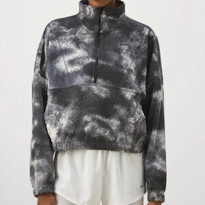 Nike One Women's Therma-FIT Oversized 1/2-Zip Fleece Printed Top